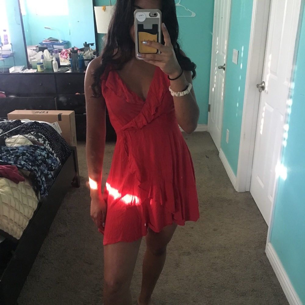 Red Flowy Dress